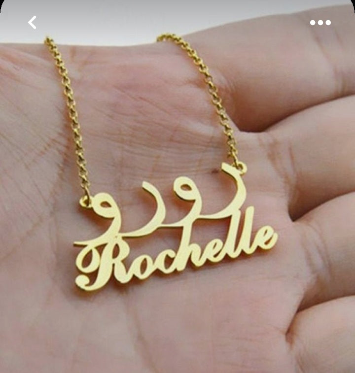 18k Gold Plated Double Name Necklace Article 14