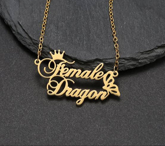 18k Gold Plated Double Name Necklace Article 13