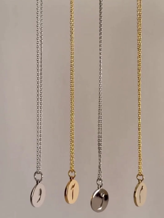 Coin Initial Necklaces (Set of 3 Necklaces with chains)