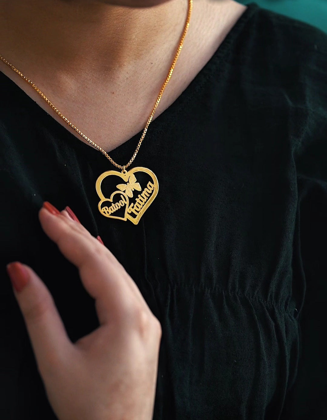 Gold Double Name Necklace Article 32