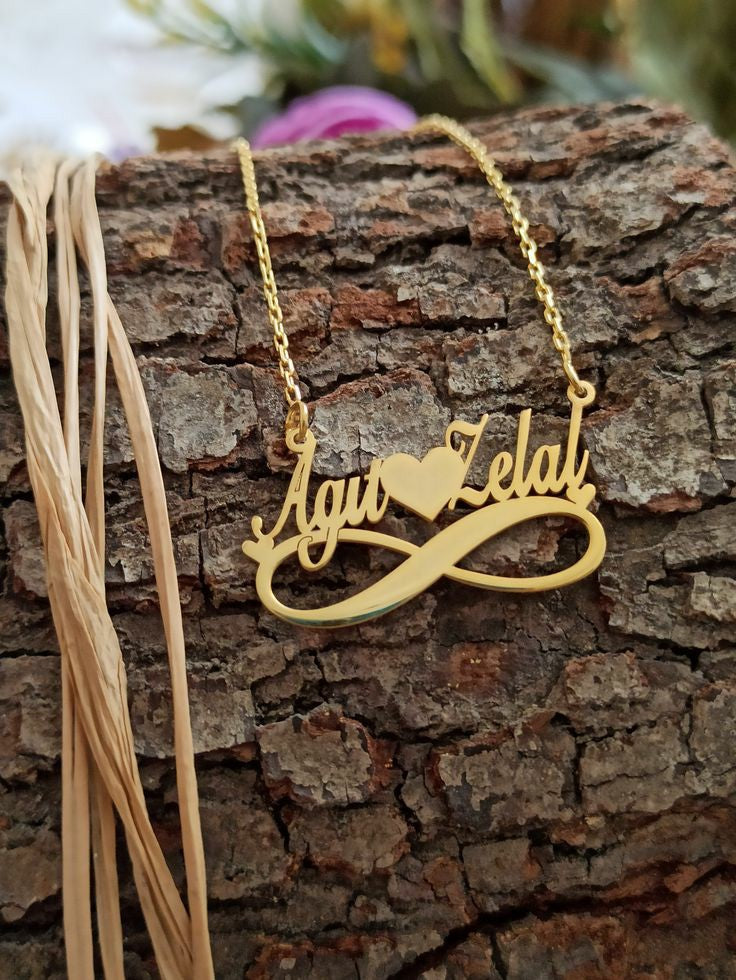 Gold Double Name Necklace Article 22