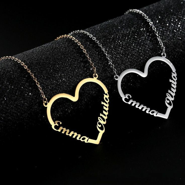 18k Gold Plated Double Name Necklace Article 19
