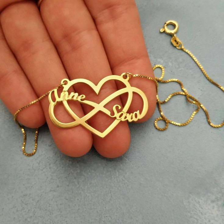 18k Gold Plated Double Name Necklace Article 21