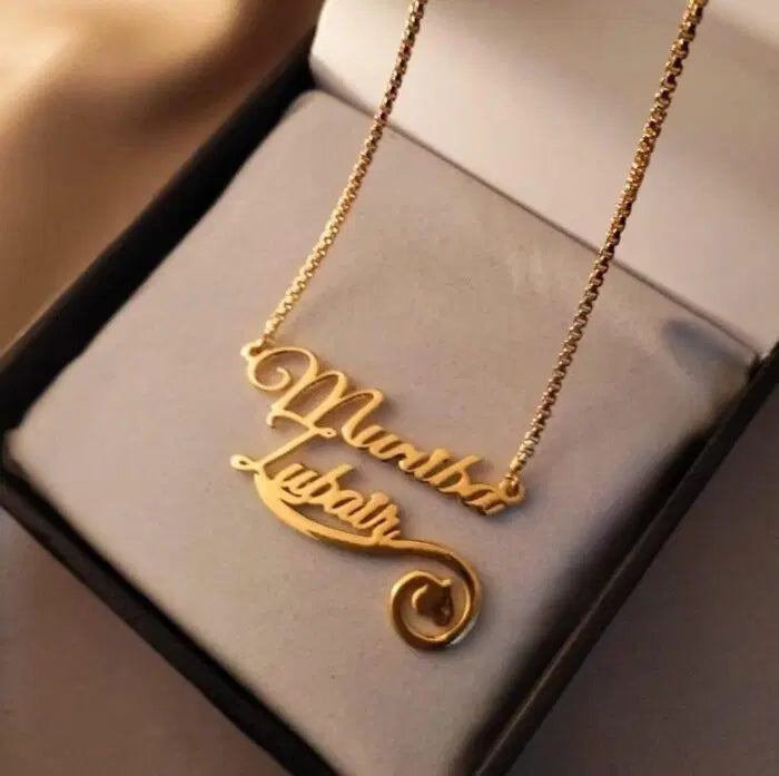 Gold Double Name Necklace Article 7