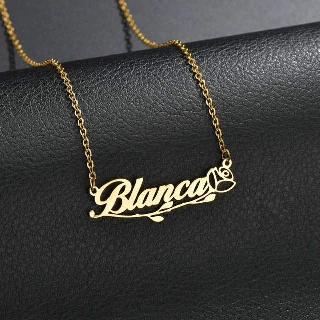 18k Gold Plated Single Name Necklace Article 18