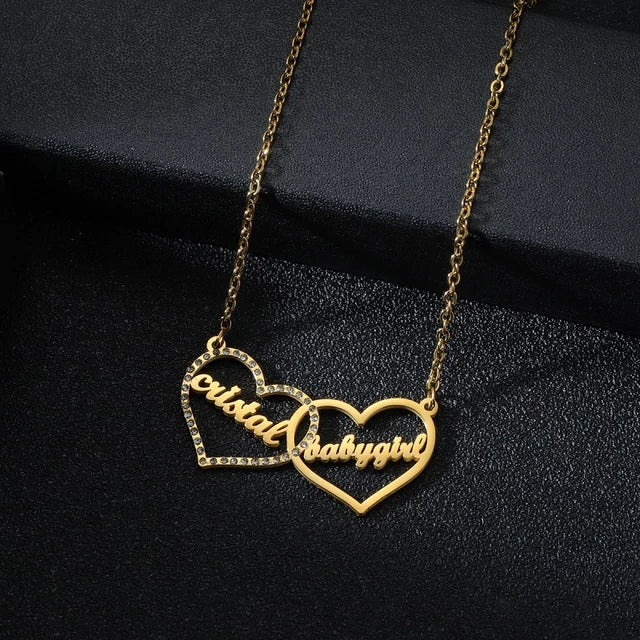 18k Gold Plated Double Name Necklace Article 15