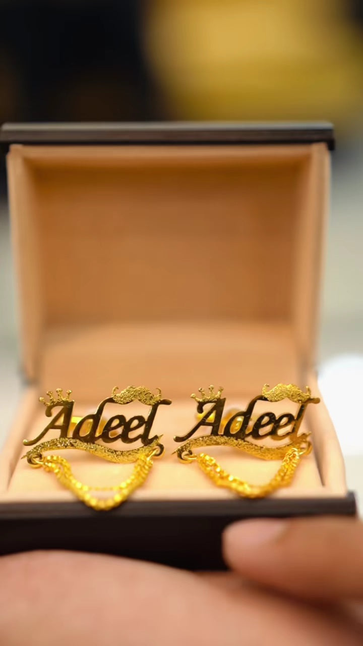 Gold Name Cufflinks