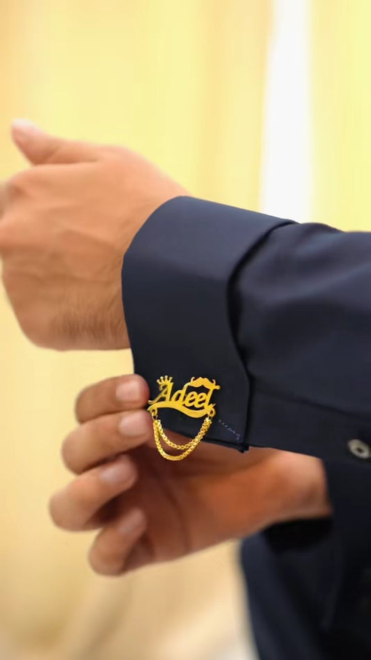 Gold Name Cufflinks