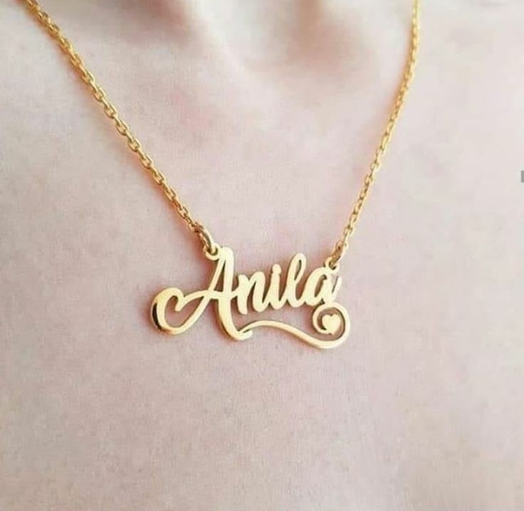 18k Gold Plated Single Name Necklace Article 10