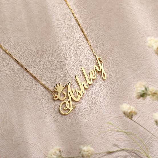 18k Gold Plated Single Name Necklace Article 13
