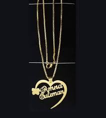 18k Gold Plated Double Name Necklace Article 24