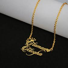 18k Gold Plated Double Name Necklace Article 18