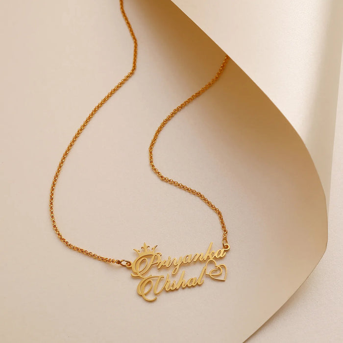 18k Gold Plated Double Name Necklace Article 1