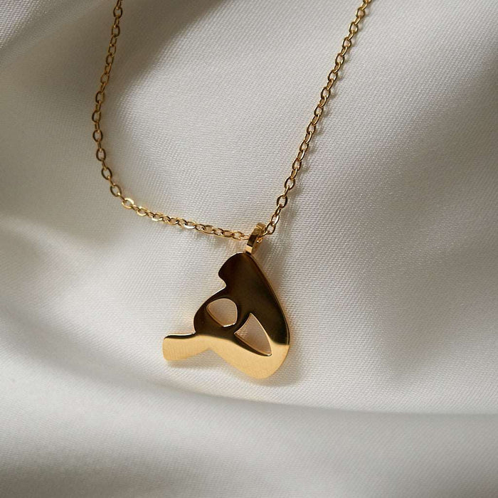 Gold Initial Necklaces (Set of 4 Necklaces with chains)