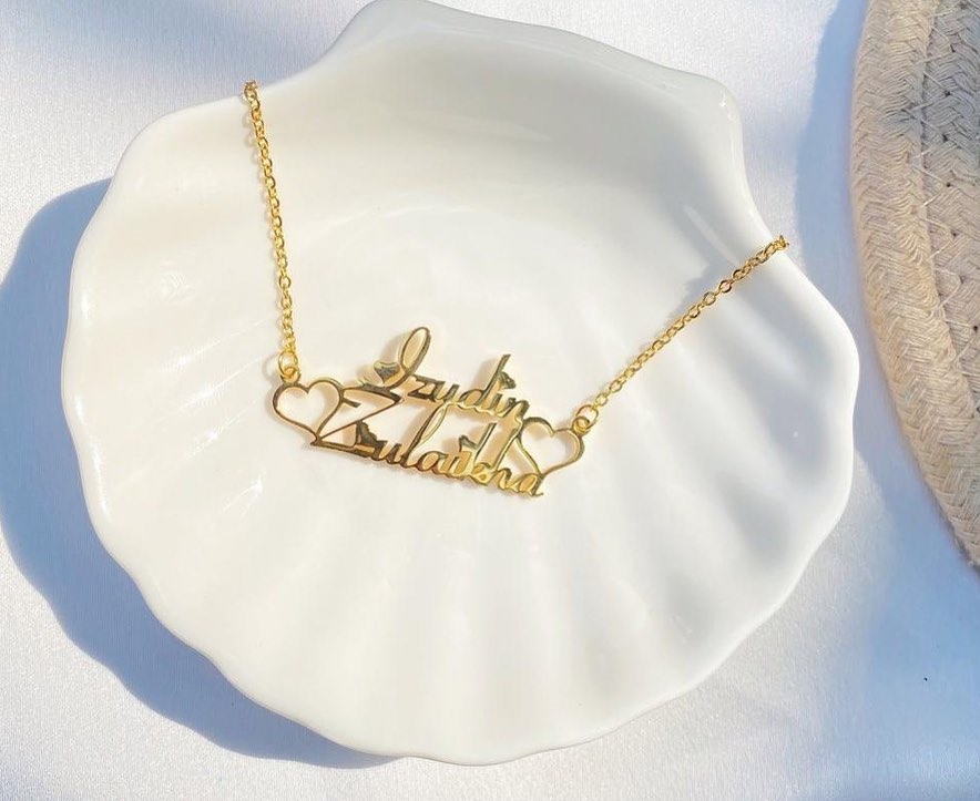 18k Gold Plated Double Name Necklace Article 9