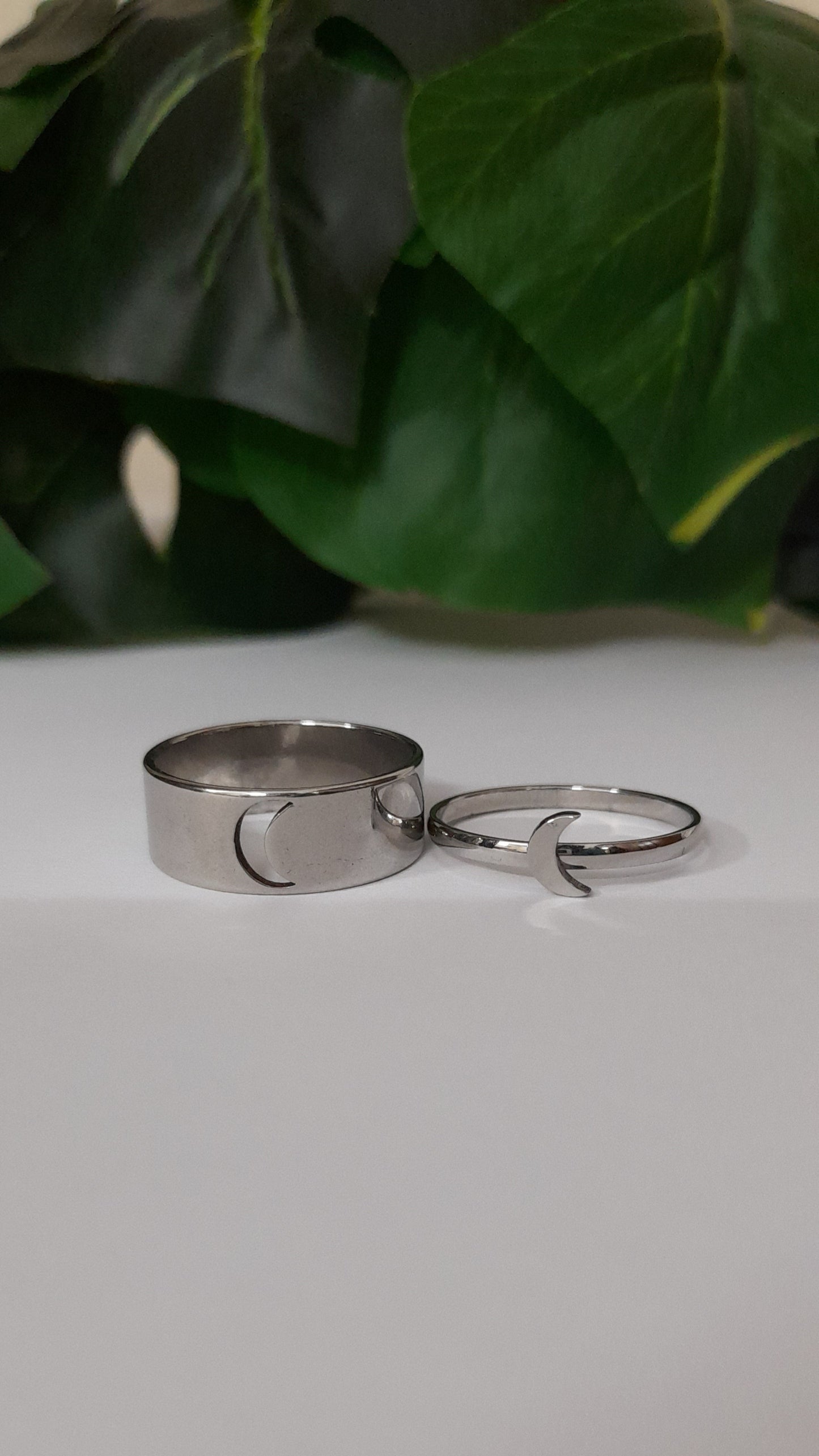 Half moon Couple Rings (pair)