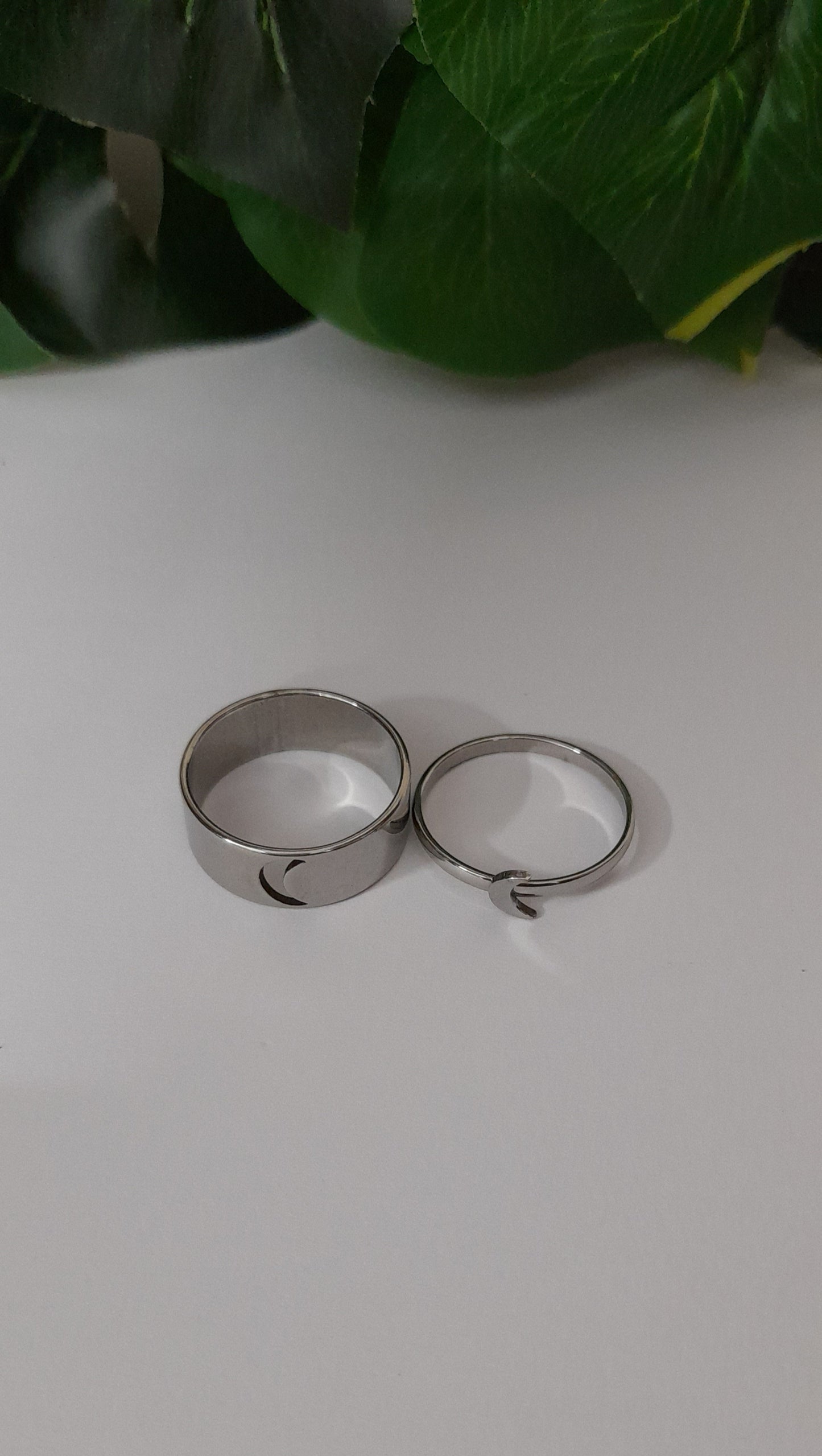 Half moon Couple Rings (pair)