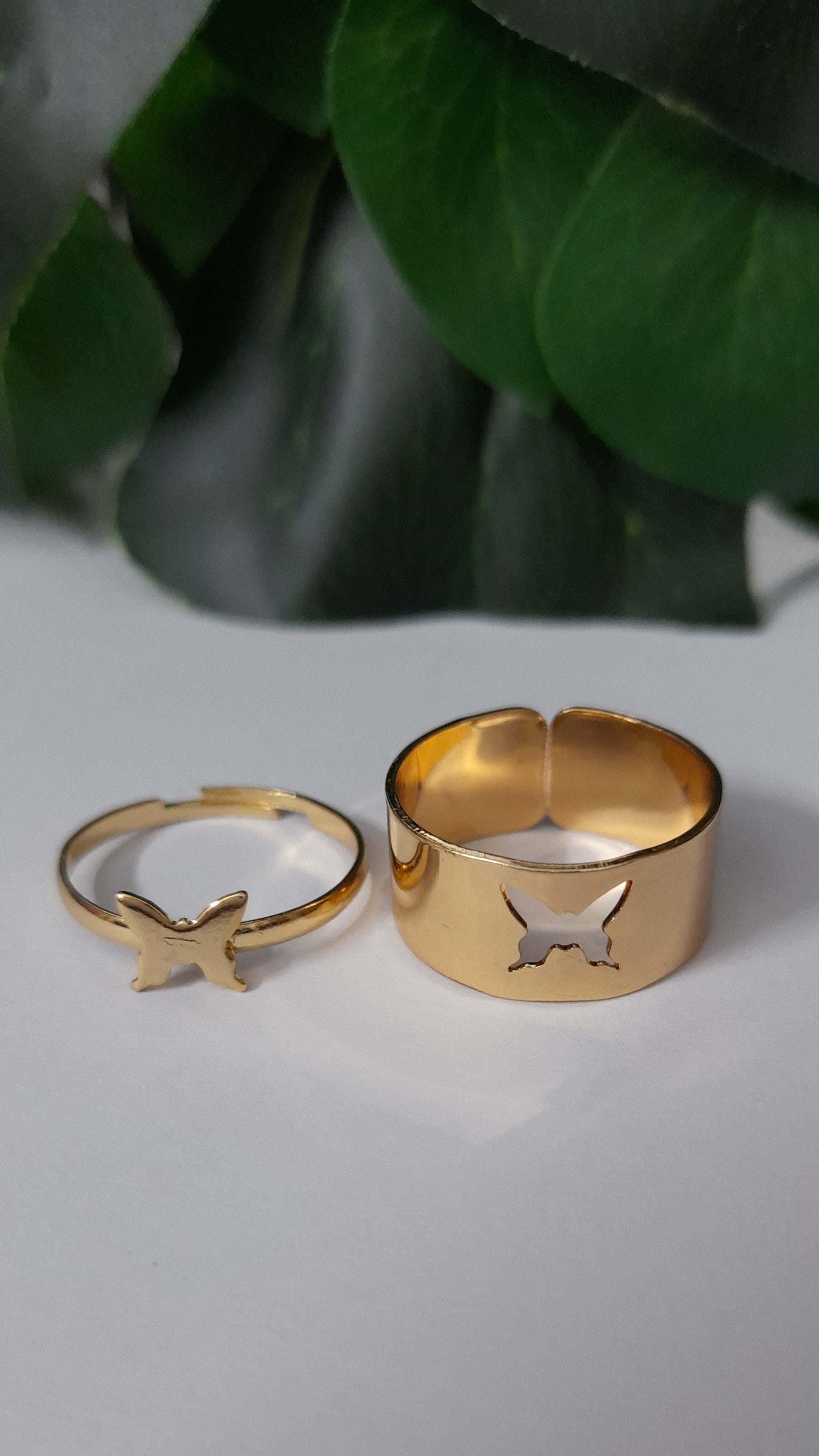 Couple matching deals rings butterfly