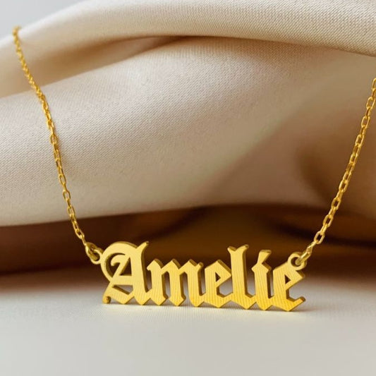 18k Gold Plated Single Name Necklace Article 31