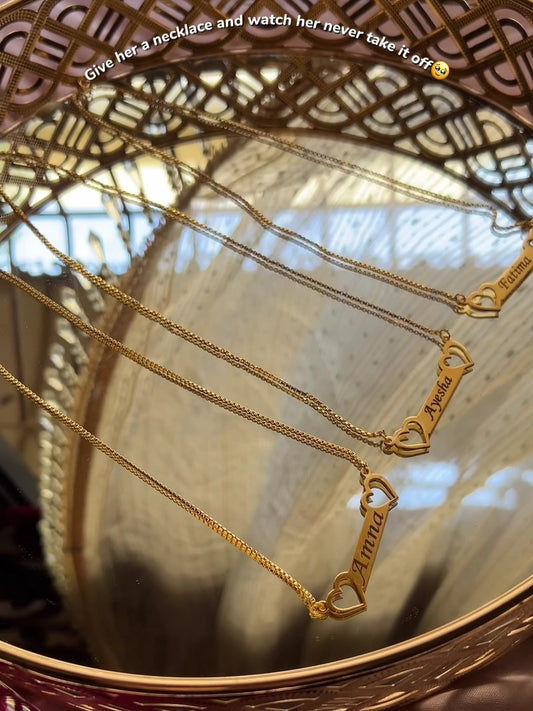 Gold Heart Necklace (Set of 3 Necklaces with chains)