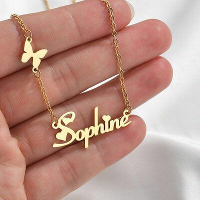 18k Gold Plated Single Name Necklace Article 8