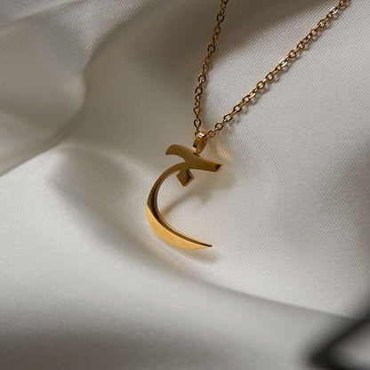 Gold Initial Necklaces (Set of 2 Necklaces with Chains)