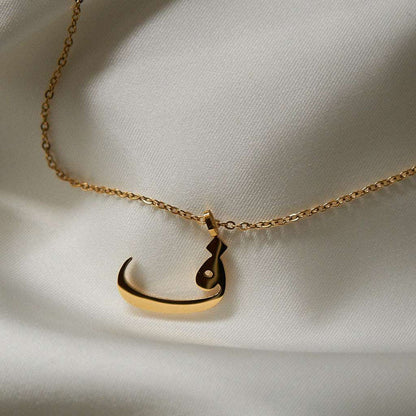 Gold Initial Necklaces (Set of 2 Necklaces with Chains)