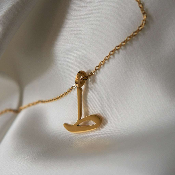 Gold Initial Necklaces (Set of 2 Necklaces with Chains)