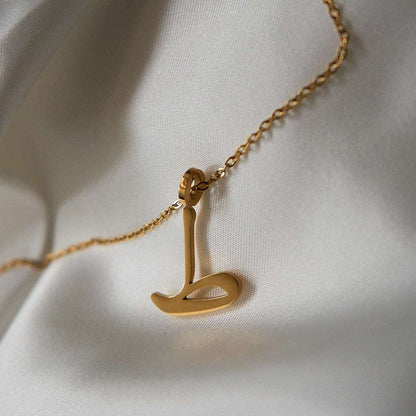 Gold Initial Necklaces (Set of 2 Necklaces with Chains)