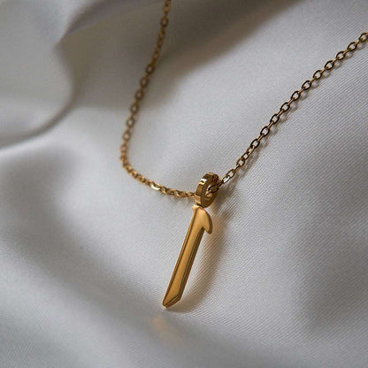 Gold Initial Necklaces (Set of 2 Necklaces with Chains)