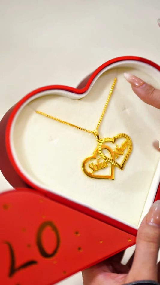 18k Gold Plated Double Name Necklace Article 30