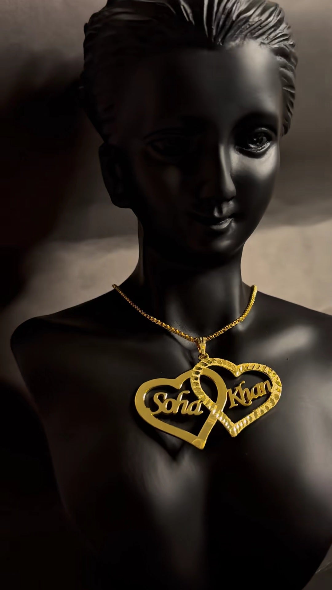 18k Gold Plated Double Name Necklace Article 30