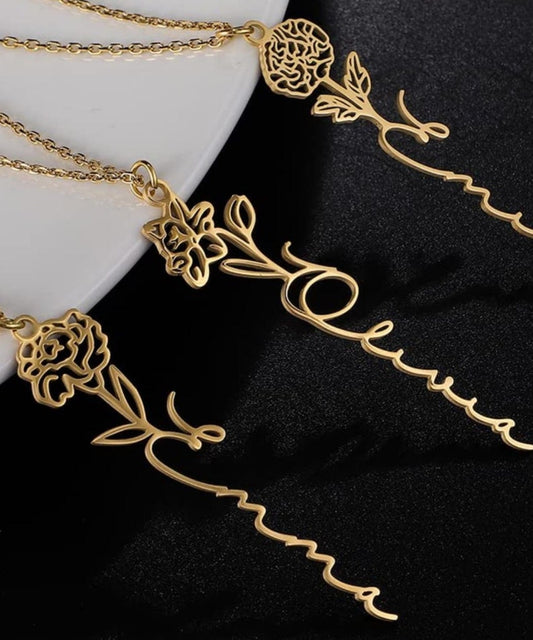 18k Gold Plated Single Name Necklace Article 30